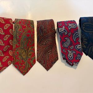 5 Vintage Paisley Silk  Ties
